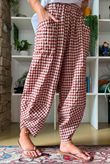 Nonni Gingham Shelby Barrel Pant Rust